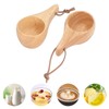 2Pcs Camping Mug Drinking Tea Cup Rubber Wood Mini Portable