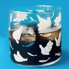 Sun Art Cute Tableware "Polar" White Spotted Glass Soba Choko