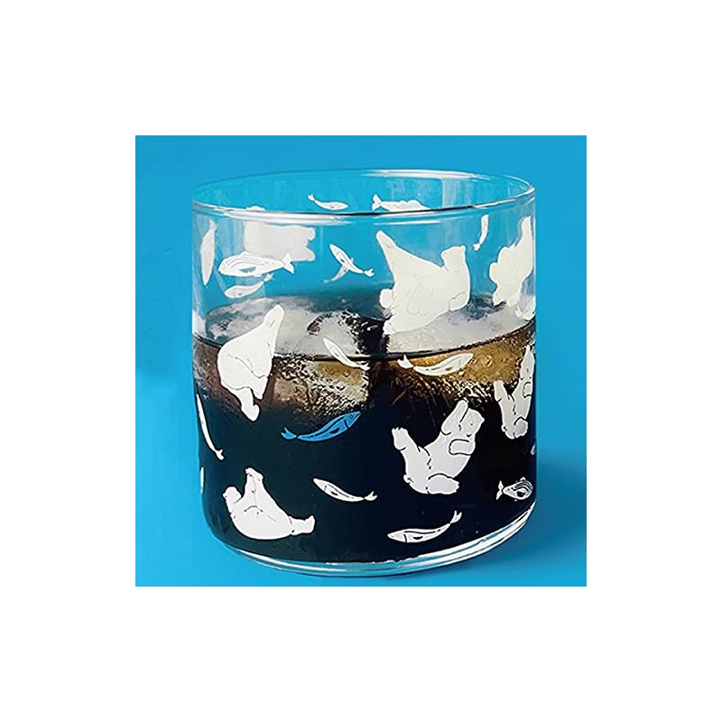 Sun Art Cute Tableware "Polar" White Spotted Glass Soba Choko