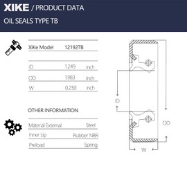 XIKE 4 piezas de 12192 TB (34823) ID 1.25 pulgadas x OD 1.9 pulgadas, sellos de grasa para rueda de cubeta de remolque, se adapta a ejes de 2 a 2.2 libras BT8.