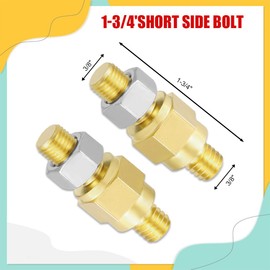 QZTYTY 2PCS Side Post Battery Terminal Adapter, 3/8 16 Bolts Standard Battery Post Stud Extender Screws, Car Accessories Brass Stud Side Post Battery Terminal Bolt Compatible with GM Post