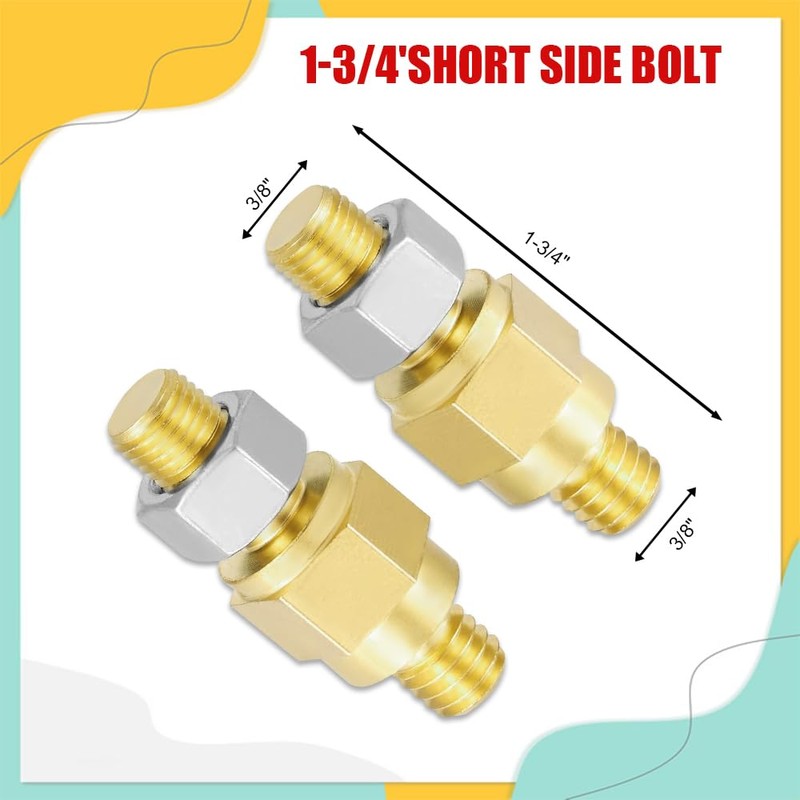 QZTYTY 2PCS Side Post Battery Terminal Adapter, 3/8 16 Bolts