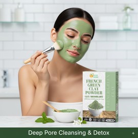 Herbs Botanica French Green Clay Powder 100% Pure & Natural Montmorillonite Clay for Face Masks, Skincare, and DIY Beauty Finely Ground Green Kaolin Clay 5.3 oz Resealable Pack