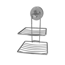 Soap Dish for Shower with Suction Cup, Stainless Steel No Drilling Shower Soap Holder, Double Layer Bar Soap Holder for Shower Wall Bathroom