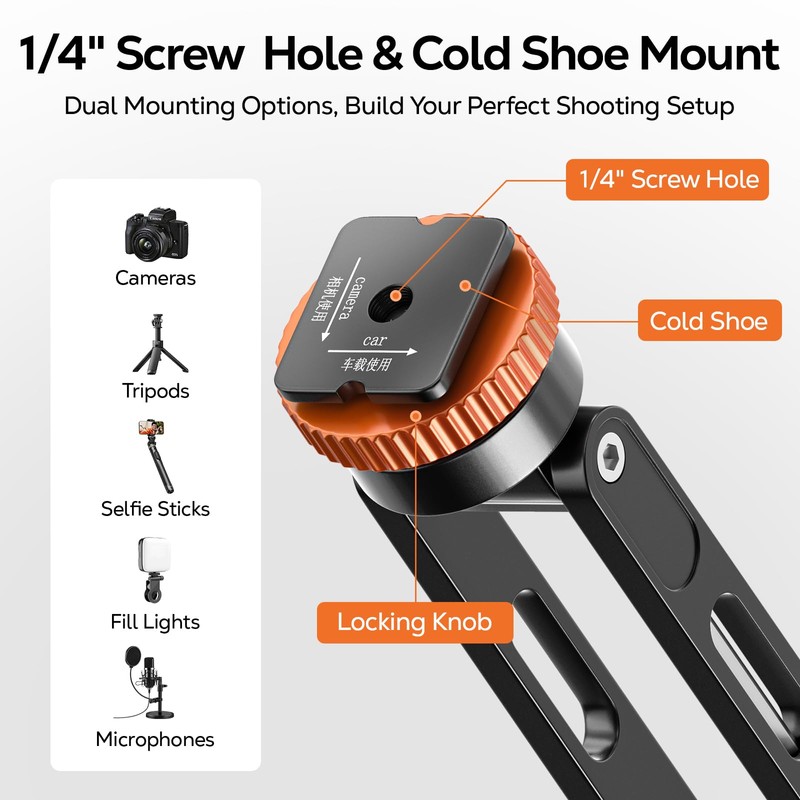 MoKo MagSafe Tripod Mount, All Metal 360° Phone Mount with