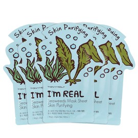 TONYMOLY Im Real Mascarilla Facial de Algas Marinas 5 Pzs Purificante e Hidratante Coreana                                                            