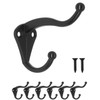 Fuxxer 6 Classic Iron Hooks Coat Hooks Clothes Hooks Black