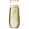 Munfix 48 Pack Stemless Plastic Champagne Flutes Disposable 9 Oz