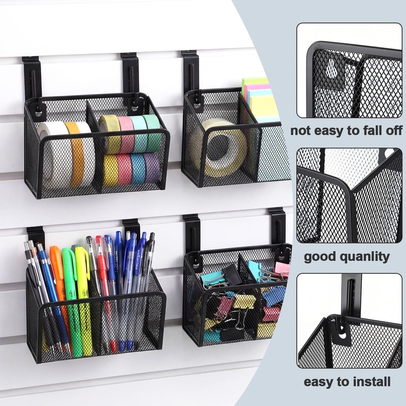 Otoolling 4 Set Slat Wall Bins Slatwall Accessories with Hook
