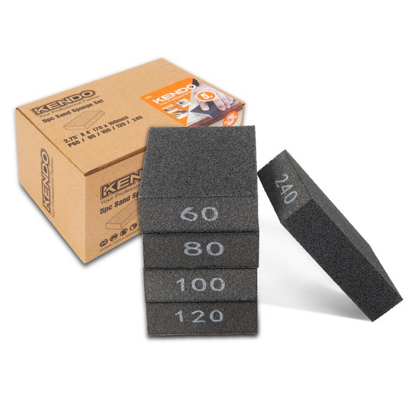 KENDO Sanding Sponge Set - 5 Pieces - Sanding Sponge