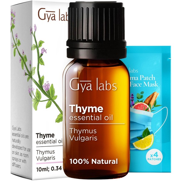 Gya Labs Thyme Oil for Hair - 100% Natural Thyme Essential Oil for Skin, Thyme Essential Oil Organic for Diffuser - 100% Pure Aromatherapy Oils (0.34 Fl Oz)
