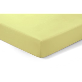 Amigozone Extra Deep 16"(40cm) Non Iron Percale Pollycotton Fitted Sheets (Single, Lemon)