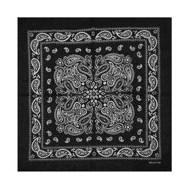 kakatrend Bandana, Paisley, Stylish, 100% Cotton, Triangular Width, Adult, Handkerchief, Cotton, Bundle, Unisex, Large Size, Men's 21.7 x 21.7 inches (55 x 55 cm), a-black, 55 × 55 cm