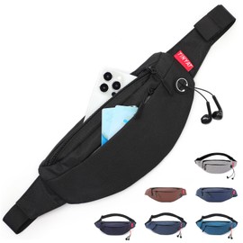 TINYAT Fanny Pack Waist Women Bum Bag Waterproof Sling Pocket Men Sport Running Hiking Walking Dog Travel Super Lightweight T2003 (Black/2003)