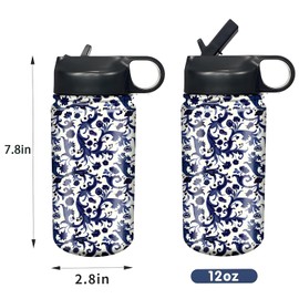 rickyh style Kids Water Bottle with Straw Lid Insulated Stainless Steel Reusable Tumbler Gifts for School, Toddlers, Girls, Boys 14oz