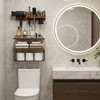GODDGITT 3-Tier Bathroom Floating Shelves with Curling Iron Holder &
