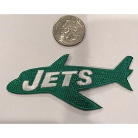 New York Jets vintage embroidered iron  on logo patch Approx 3 1/2”x 1 1/2”
