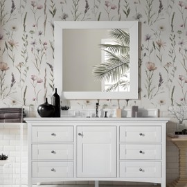 Mfnyzsem Floral Wallpaper Peel and Stick Vintage Boho Self-Adhesive Contact Paper Removable Waterproof Pink and Green Vinyl Wallpaper for Bedroom Bathroom Kitchen Cabinets DIY Home Decor 17.3"x118.1"