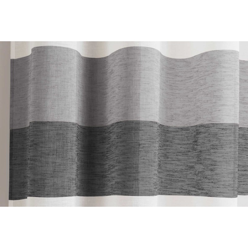 Mykonos Stripe Voile Panel, Grey 54"/137cm