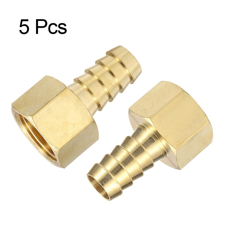 sourcing map 2pcs Brass Barbed Fitting 1/2" NPT Female to