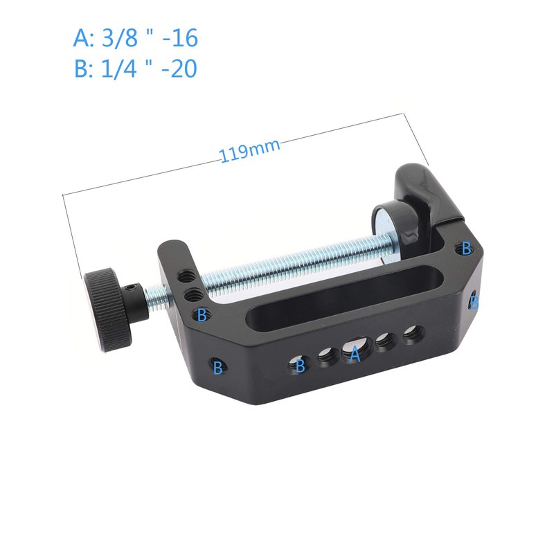 CAMVATE Extended Size C Clamp with 1/4" & 3/8" Mounting