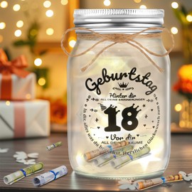 Apexxus Gifts for 18th Birthday Girl Boy, LED Bottle Light Birthday 18 Money Gifts, Birthday Money Gifts Packaging, 18th Birthday Gift Money Light Bottle Cool Gift Ideas