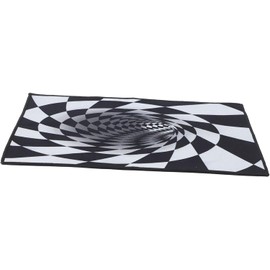 ABOOFAN Alfombra Creativa De Ilusión Visual Tapete Antideslizante para Sala y Dormitorio Diseño Geométrico Moderno Lavable y Reutilizable