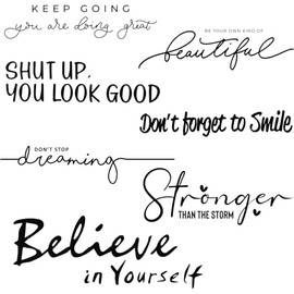 Zonon 5 Sheets Vinyl Wall Decals Peel and Stick Inspirational Quotes Decals Motivational Wall Stickers for Mirror Bedroom Living Room Office Bathroom(Believe in Yourself)
