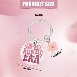 PEUTIER In My Auntie Era Keychain, Auntie Key Chain Gift Ideas from Niece Nephew Best Aunt Keyring Birthday Gifts for Aunt