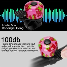 Children's Bicycle Bell for Children Girls Boys Adults 120 dB Mini Loud Bicycle Bell for Bicycle, Scooter, Tricycle, Children's Bike, Children's Bike, Mountain Bike - Bicycle Accessories