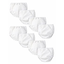 Gerber Unisex Baby Toddler 8 Pack Waterproof Diaper Cover, White, 12 Months