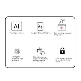 Digital Irrigation Water Timer, 3.2in Screen 3 Modes Rain Sensing System Timer with Temperature Control for Lawn, Potted Plants, Vegetable Plots, Courtyards, and Nurseries