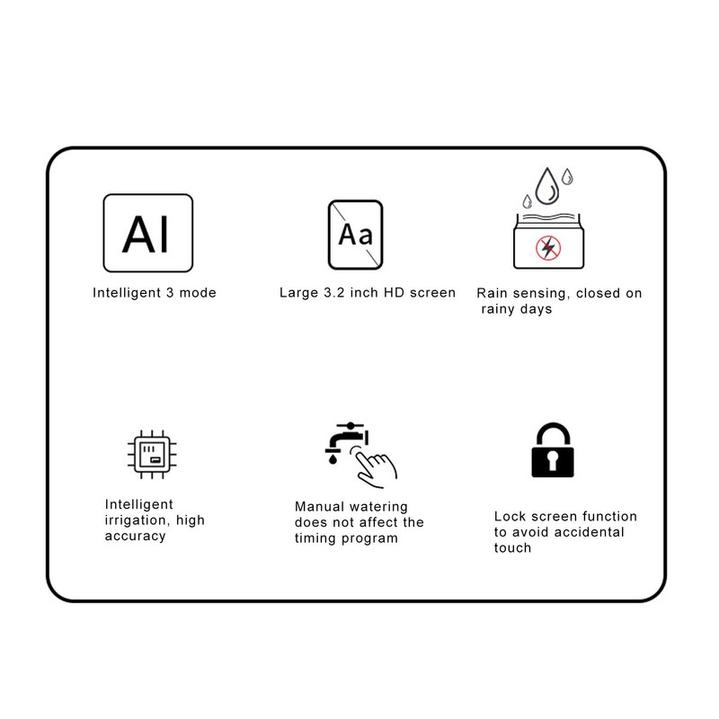Digital Irrigation Water Timer, 3.2in Screen 3 Modes Rain Sensing