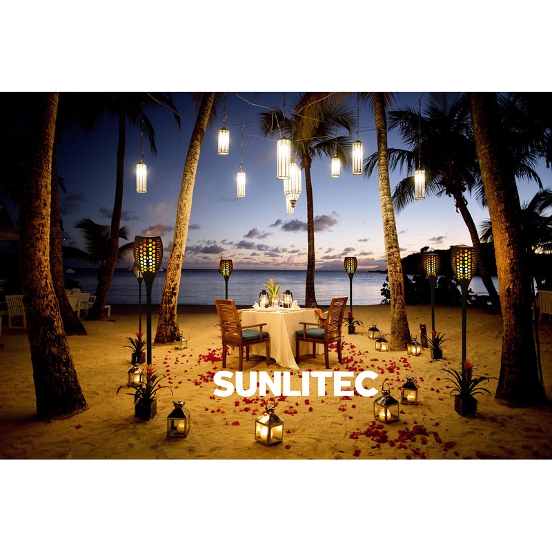 Sunlitec Solar Lights, Waterproof Flickering Flames Torches Lights Outdoor Landscape