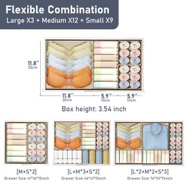 DIMJ Drawer Organizer Clothes Storage - 24 Pack Baby Dresser Organizer for Nursery, Small Fabric Closet Drawer Organizer Bins for Underwears Socks, Foldable Storage Dividers Organization for Bedroom