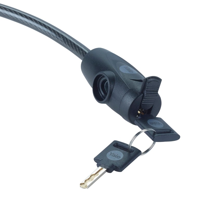 Yale YCK0/10/60/2 Essential Security Keyed Cable Lock 10mm Bicycle, Black,
