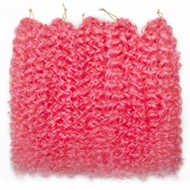 GoGo Curl Crochet hair 18inch Water Wave Crochet hair Ombre Synthetic Bohemian Crochet Braid Deep Wave Braiding hair Extensions (Pink, 24inch)