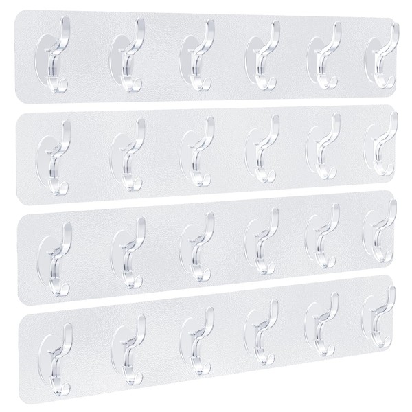 BPTAKOO Adhesive Hooks, Wall Hooks, 4 Packs Practical Clothing &