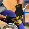 HANDLANDY Work Gloves Men Women Gardening Gloves Cowhide Leather Safety