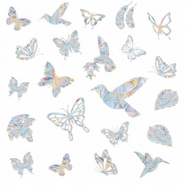 Window Decals for Bird Strikes, Window Clings to Save Birds, Rainbow Anti-Collision Decals - Non-Adhesive Stickers to Prevent Bird Strikes, Glass Doors/Windows Protection