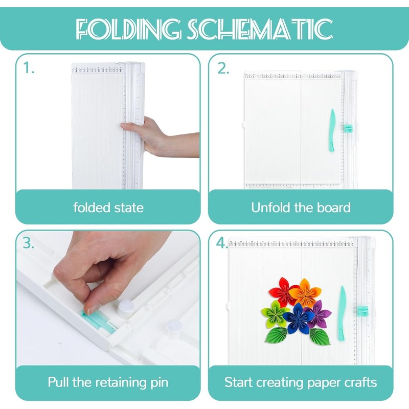 Craft Paper Trimmer & Scoring Board - 12.2x12.2 Inch Foldable
