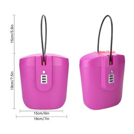 Ohok Portable Anti-Theft Lock Box, Portable Security Lock Bag, Mobile Travel Safe & Beach Safe with Numbers Lock for Beach, Camping, Travel, Sports, Shopping (Rose Red)