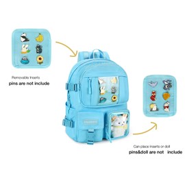 STEAMEDBUN Kawaii Backpack Cute Aesthetic Backpack for Girls,Ita Backpack with Inserts for School (without pins)
