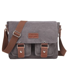 Rexmore Messenger Bag for Men, Canvas Satchel Shoulder Bag Vintage Crossbody 13.3Inch Laptop Bag