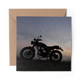 1 x Greeting Card Vintage Motorbike - Blank Birthday Celebration Anniversary #3775