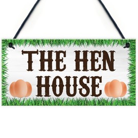 RED OCEAN The Hen House Garden House Hanging Plaque Chicken Coop Sign Indoor Outdoor Gift