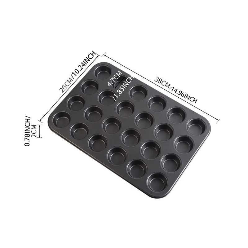 Aybloom Nonstick 24 Cups Mini Muffin Pan with Extended Handles