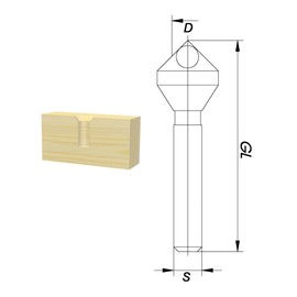 ENT Deburring Countersink HS-Co (Cobolt) Diameter (D) 5-10 mm, GL 49 mm, S 8 mm