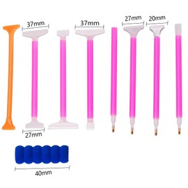 8 Pcs Diamond Painting Pens 5D DIY Diamond Embroidery Pen Diamond Painting Tools Pen Drawing Point Drill Pen Diamond Art Tools Accessories Pen with Rubber Sleeve Correction Pen for Diamond Crafts