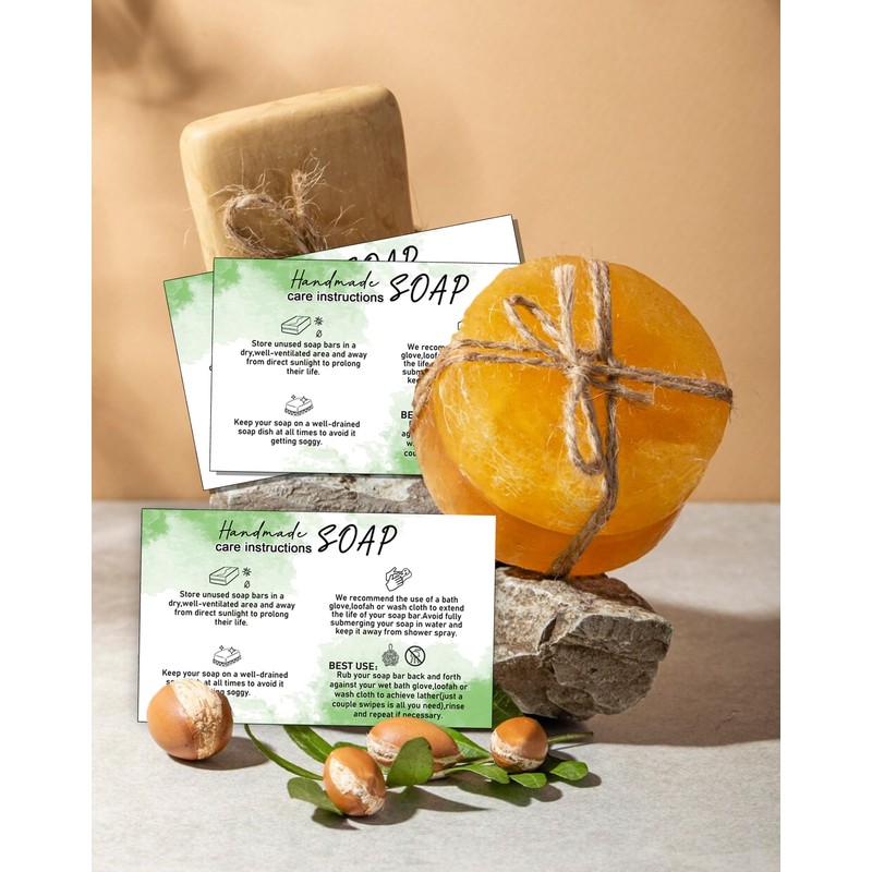 Handmade Soap Care Instructions, Handmade Soap Bar Card Instructions for